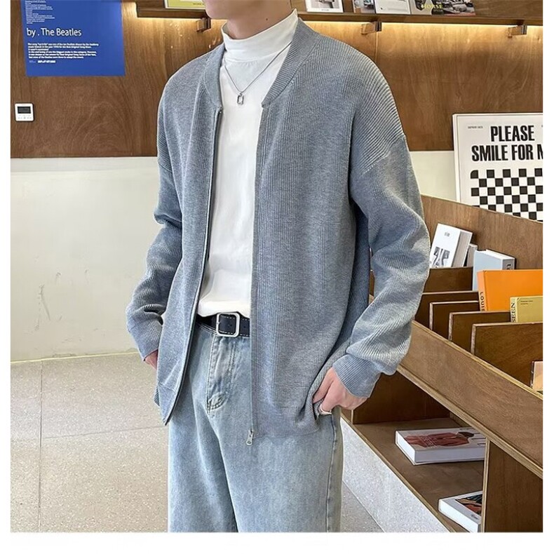 开衫毛衣男秋冬针织衫ins潮流日系宽松慵懒风线衣外套MB15/P55,男装针织衫/毛衣,星座506