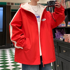 JK9012/P70春装新款两面服中性风夹克男防水冲锋衣宽松外套两面穿图片