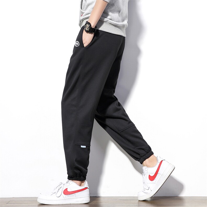 2021秋季新款日系白墙大码男纯色束脚小脚休闲裤卫裤K389-P40,男装休闲裤,电商A001