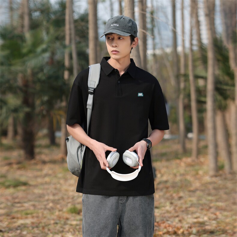 美式夏季新款Polo衫男士半袖日系潮牌男装宽松短袖t恤PL139-P45,男装Polo衫,星座1109-1