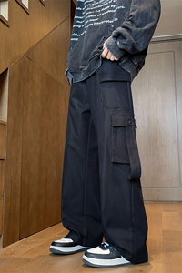 常年备货款男宽松直筒高街潮牌工装休闲长裤K812p55大量备货图片