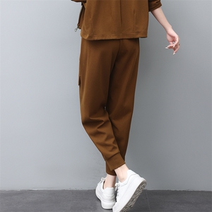 时尚百搭宽松显瘦休闲裤女高腰弹力束脚哈伦裤秋季新款运动裤图片