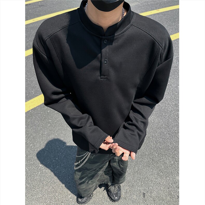 【图】POLO衫翻领卫衣长袖T恤W989/特P22黑色有加绒,男装Polo衫,电商A094
