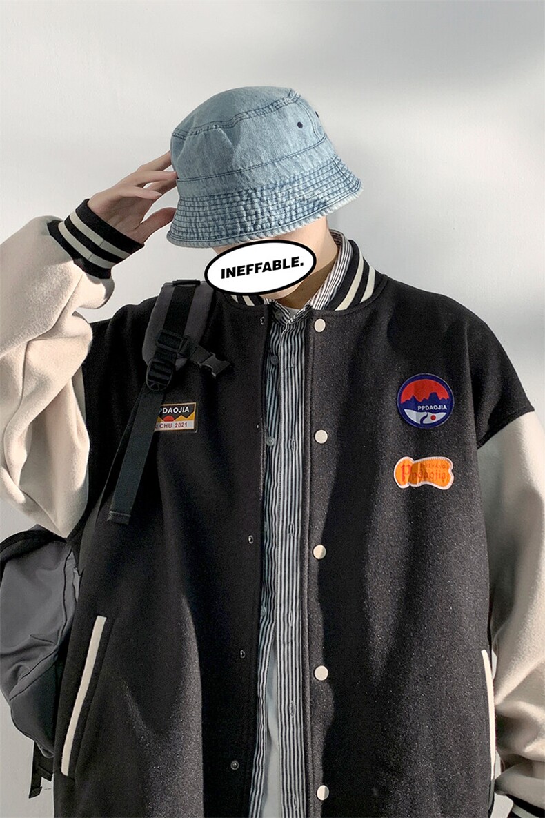 WASSUPHAPPY美式街头棒球服男春秋季2025新款潮牌外套青少年夹克,男装棉衣,电商A001-1