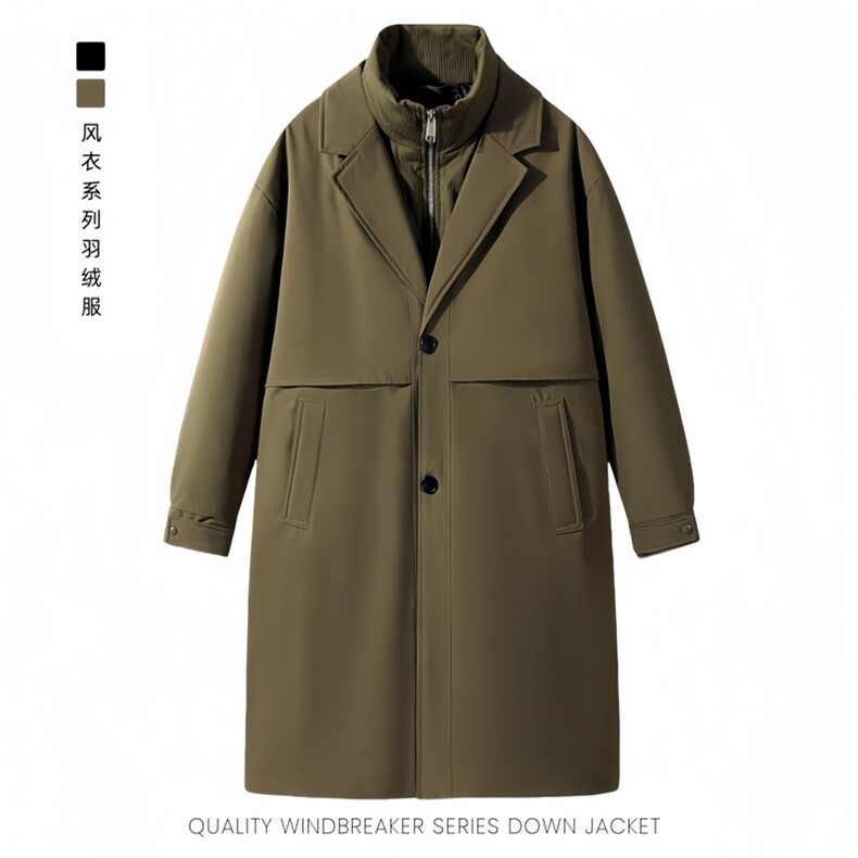 大鹅长款过膝盖情侣校服学生白鸭绒给羽绒服外套控价268,男装羽绒服,星座301D-5(原星座1415）