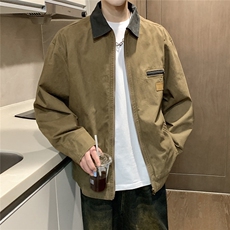 美式复古工装外套潮牌痞帅高级感夹克宽松休闲夹克N6082/P135，男装夹克，星座202