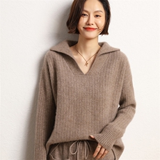 山羊绒秋季新款针织羊绒宽松纯色套头针织毛衣，女装羊绒衫，五色羊羊绒