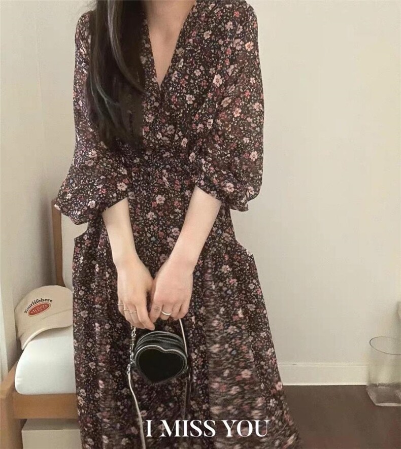 韩式碎花连衣裙，女装连衣裙，泰靡(2F)