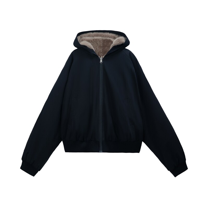 双面穿派克服2025年冬装新款棉服女皮草夹克座山雕慵懒感加厚外套,男装夹克,星座506A