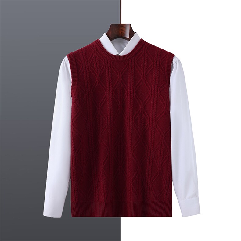 2025年秋季圆提花马甲时尚百搭通勤，男装背心/马甲，牧绒家园