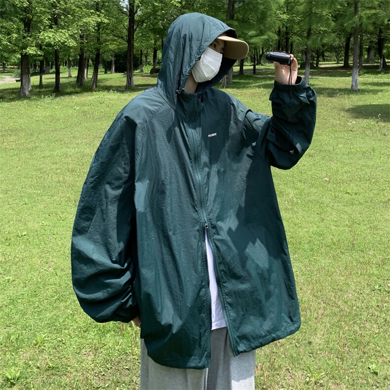 Wt121-P35夏季宽松型冰丝褶皱防晒服,男装夹克,星座1501-1