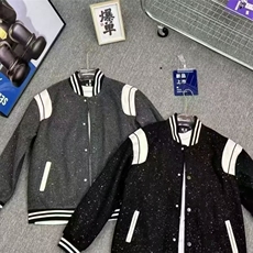 秋季新款春秋棒球潮牌服夹克个性时尚设计外套男女同款满天星百搭，男装夹克，星座601-1