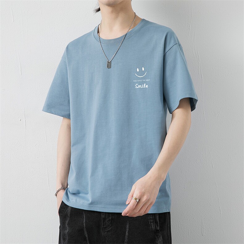 夏季新款男士纯棉印花宽松圆领休闲短袖T恤XZ310B-3T3066-P21,男装T恤,星座313B-2