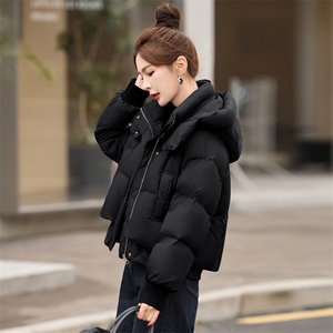 2025冬装时尚保暖减龄90%白鸭绒羽绒服女连帽显瘦面包服外套图片