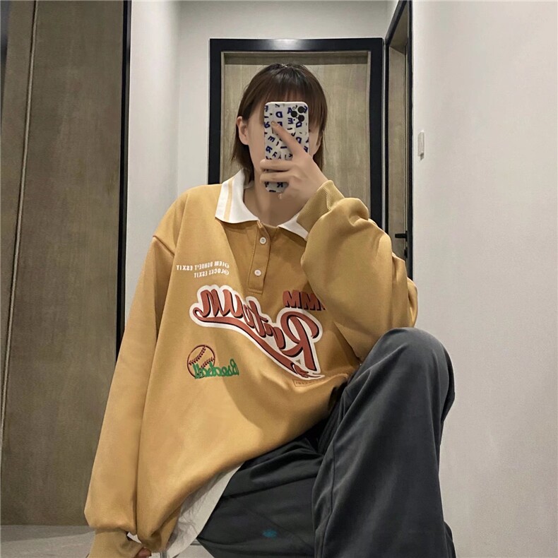 情侣装polo翻领卫衣港风潮牌套头加绒Y27P35,男装Polo衫,星座1116-2