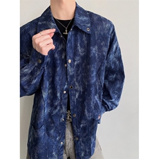 26春夏男士设计感牛仔印花解构垫肩衬衫cs227-p88，男装衬衫，电商B288