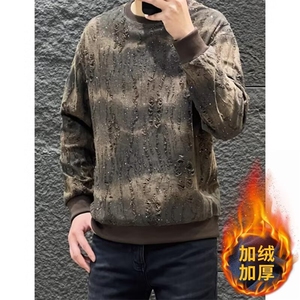 休闲长袖T恤男满天星卫衣设计宽松网红痞帅闪亮发光圆领打底衫潮图片