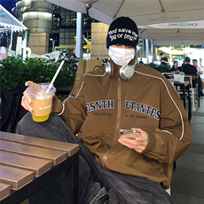 港风秋款夜景字母印花时尚百搭防水夹克A247-F345特批65控98，男装夹克，电商A247