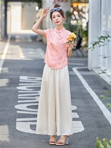 中式国风裙裤套装女2025夏季新款气质高端显瘦旗袍巨好看两件套潮图片