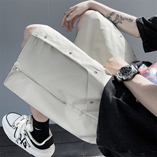 夏季日系复古设计感工装短裤男潮牌拉链宽松阔腿五分裤K6900-P33，男装休闲裤，星座512-4