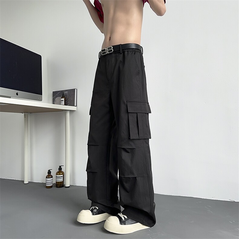 模特-口袋工装裤男款褶皱伞兵休闲裤 9007-P48图片