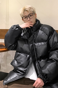 港风鳄鱼纹钢印字母设计棉衣男MY77093P120控168 抖音控198图片