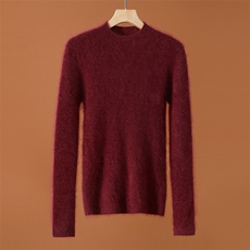 2026年秋季时尚百搭通勤简约休闲无缝金银丝抽条半高，女装羊绒衫，昭美纯山羊绒