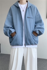 8XL-M美式复古撞色连帽水洗夹克男高级感做旧情侣外套JK1327P88，男装夹克，电商D206-1