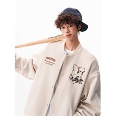美式复古刺绣毛呢棒球服男女秋设计感情侣宽松夹克外套HHT12P70，男装夹克，星座1013-5