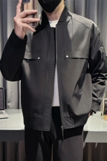 新款社会小伙秋装男时尚工装夹克男店主外套JK801-P78控128黑色，男装夹克，星座301B-1