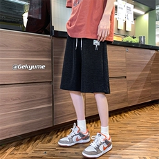 8XL-M夏日系大码垂感邹感冰丝休闲男轻薄透气运动五分短裤DK1511，男装休闲裤，电商D206-1