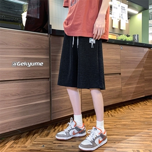 8XL-M 夏日系大码垂感邹感冰丝休闲男轻薄透气运动五分短裤DK1511图片