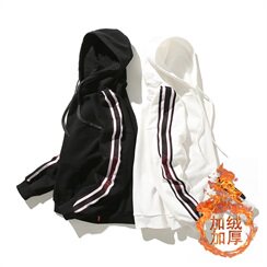 冬季加绒加厚白底日系港风国潮外贸chic风格连帽卫衣潮WY2220-P55，男装卫衣，电商A021A
