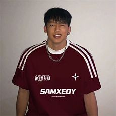 夏季美式高街重磅纯棉三条杠织带撞色男女短袖T恤ZD363-特P30，男装T恤，电商A486