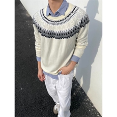 网图~老钱风费尔岛复古针织衫毛衣W1535/特P48，男装针织衫/毛衣，电商B350