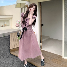 新品牛仔套裙2025夏季新款蝴蝶结套装裙3309-P155-K218，女装套装/套裙，2C230