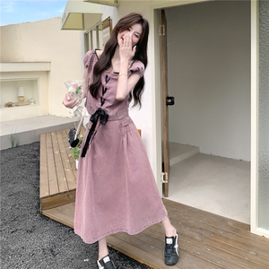 新品  牛仔套裙2025夏季新款蝴蝶结套装裙3309-P155-K218图片