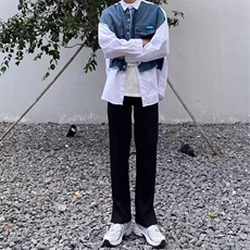 春秋款休闲时尚百搭微弹男裤潮直筒小脚裤西裤LK28P40，男装休闲裤，星座1116-2