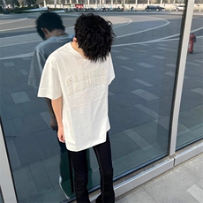 万针全刺绣工艺抖音得物高品质260克重磅纯棉双纱美式高街短袖T恤，男装T恤，电商A486