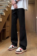 夏季新款纯色男士牛仔裤微喇高街高腰美式vibe休闲裤K2536-特P45，男装休闲裤，星座610（原A335）