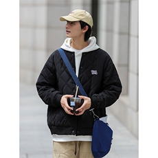 日系棒球领棉服男2025秋冬新款宽松菱格棉衣外套JA5045-P120控198，男装棉衣，电商A362