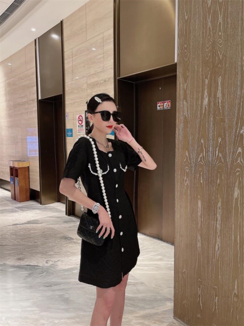 现货夏季新款小香风连衣裙，女装连衣裙，漫迪MD