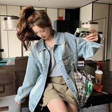 档口现货2026女装新款春秋装韩版休闲牛仔外套女355-p130-k188，女装短外套，2C266