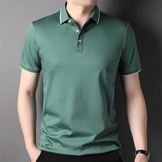 轻奢夏季男士短袖T恤时尚潮流圆领半袖商务纯色上衣服体恤男装，男装T恤，电商B212（原钱塘6029）