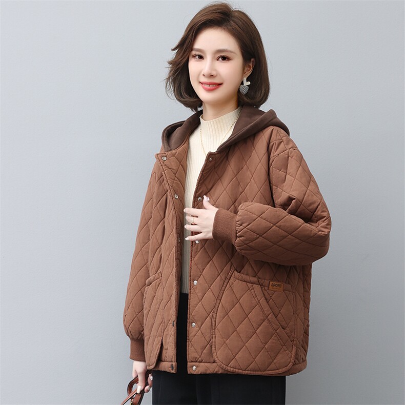 时尚百搭宽松显瘦连帽保暖棉服女冬装新款外套,女装棉衣/棉服,悦见她