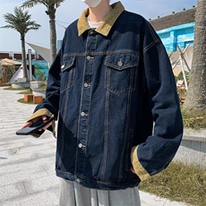 2024美式复古牛仔外套男oversiz春秋水洗做旧痞工装夹克X350/P60，男装工装外套，星座506