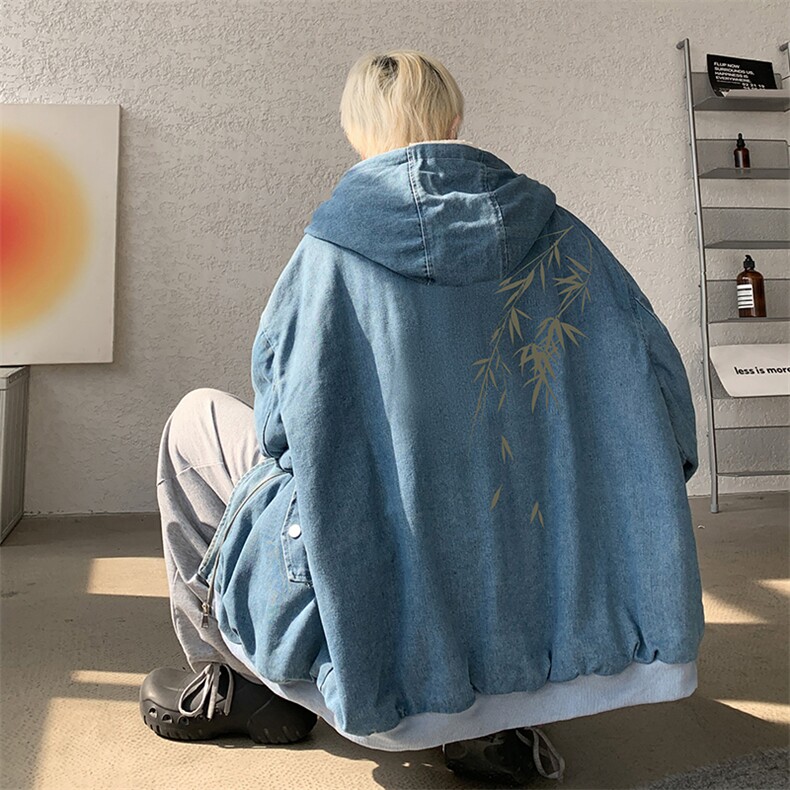 控价158牛仔棉衣男大码加绒羊羔绒牛仔棉服男棉袄NM53382-P140,男装棉衣,电商A040