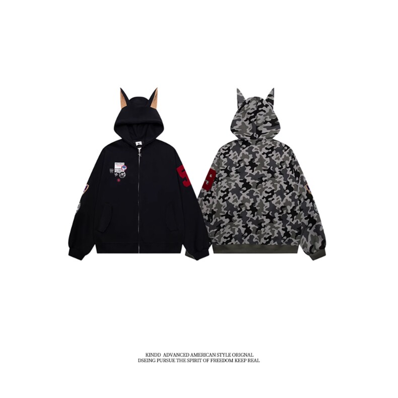 重磅工装杜宾犬开衫连帽卫衣外套WY8286特P58,男装工装外套,星座908-1