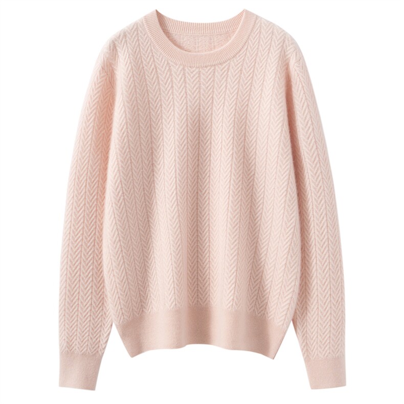 2025年秋季常规款通勤单件时尚百搭通勤休闲羊绒衫，女装针织衫/毛衣，萨奥羊绒