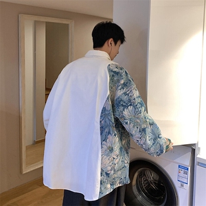港风花型长袖衬衫大码M-5XL情侣风衬衫男长袖衬衣CS7714P60图片